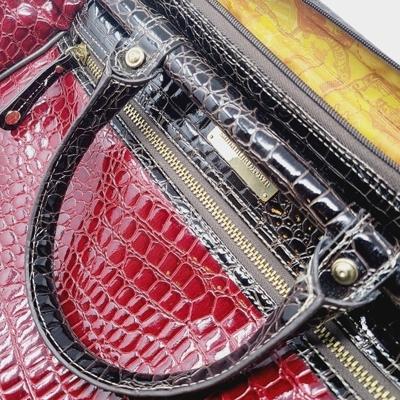 Samantha Brown | Red Faux Leather Crocodile Print Travel Bag (One Size) - Picture 12 of 16